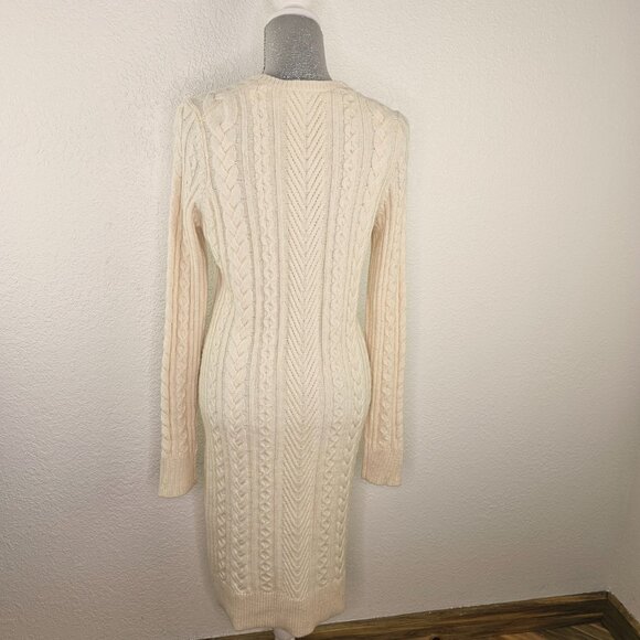 Ann Taylor Cream Alpaca Wool Sweater Dress Medium Tall ~ NWT! - Picture 7 of 8